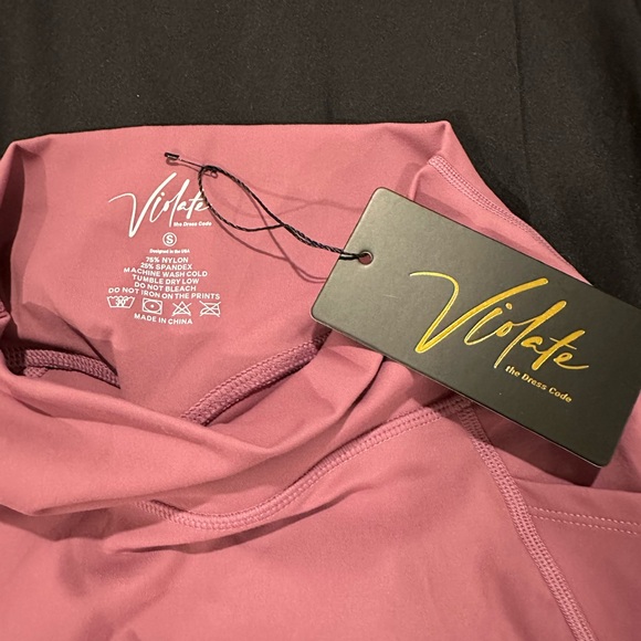 High Waist Pink Women's Shorts - Picture 3 of 4